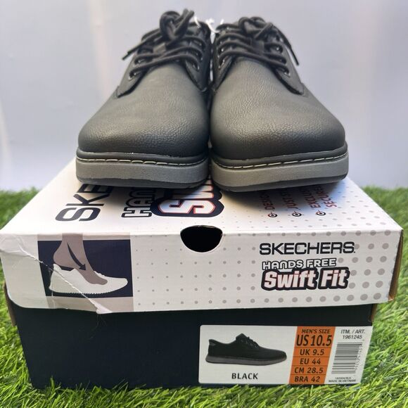 Skechers Hands Free Swift Fit Men’s 10.5 Black Waterproof Casual Sneakers New main image 4